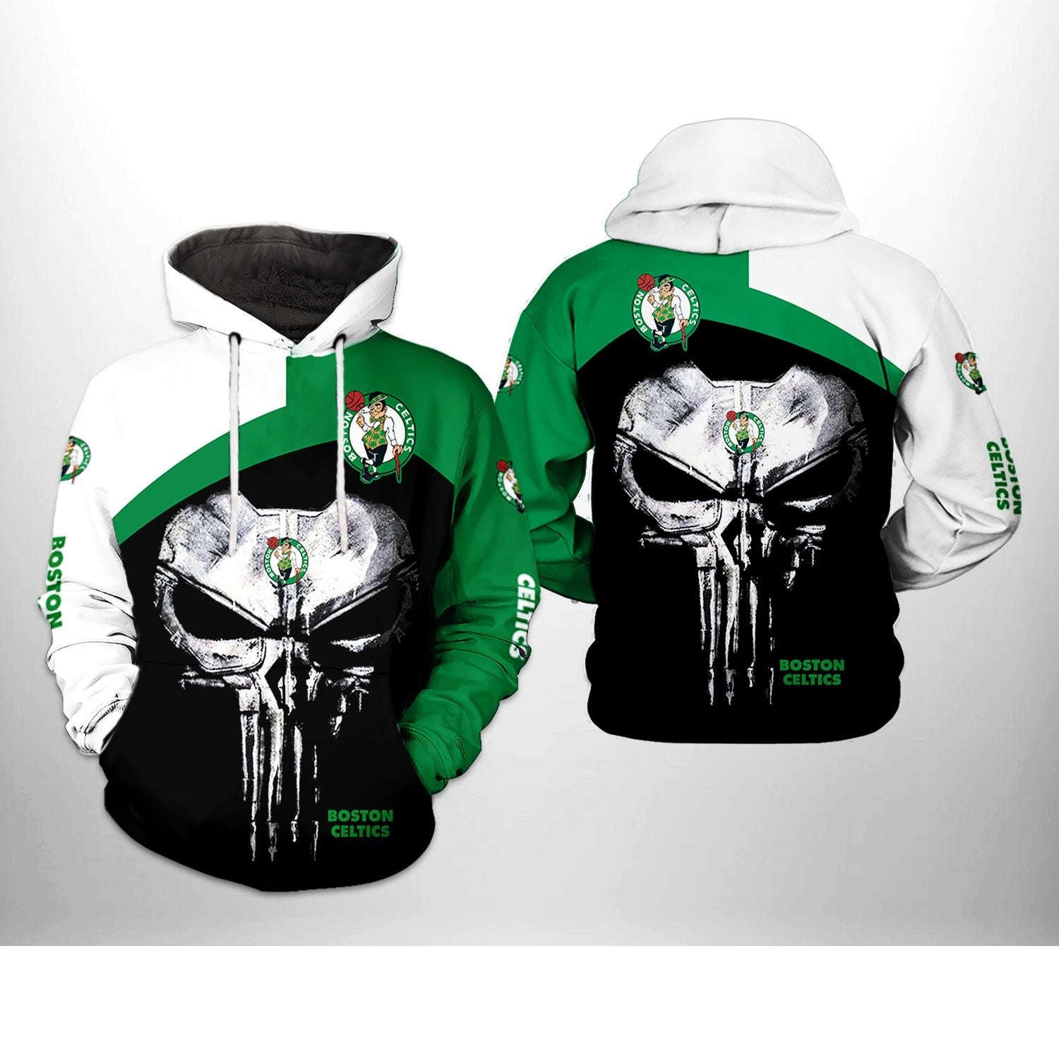 Boston Celtics Skull Punisher Hoodie